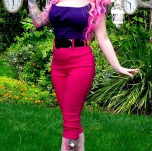 Deadly Dames Hot Pink Capris Size XL